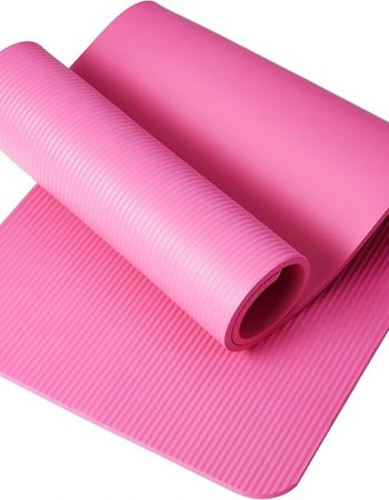 Amazon Basics 1/2 Inch Extra Thick Exercise Yoga Mat with Carrying Strap, Cushioned Support, for Fitness and Gym Workouts