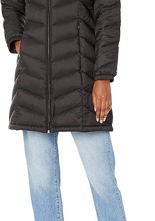 Tommy Hilfiger chamarra de plumón acolchada Chevron de longitud media para mujer