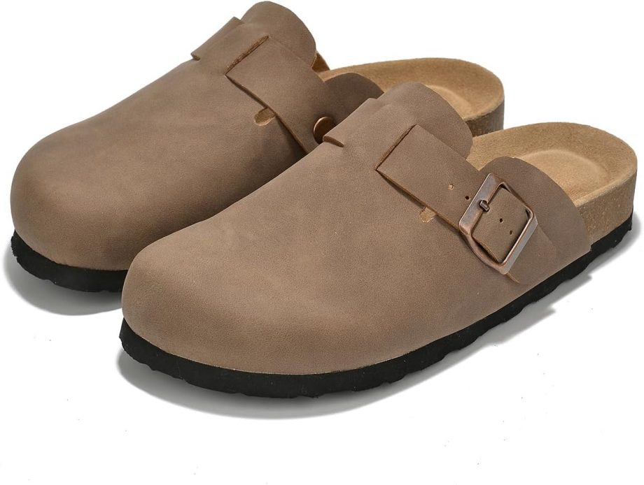 Project Cloud Genuine Leather Footbed Clogs for Women - Memory Foam Arch Support Slippers for Women - Trendy Slip-ons Women's Mules & Clogs Sandals (Benton)